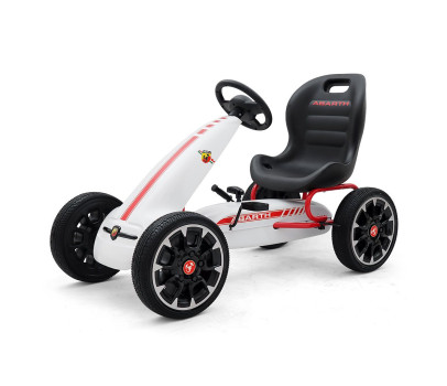 Dětská šlapací motokára Go-kart Milly Mally Abarth bílá