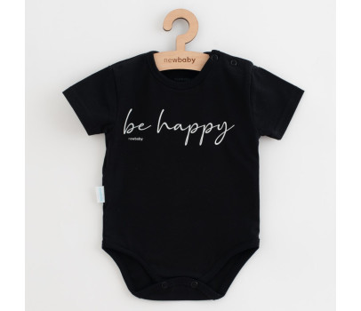 Kojenecké bavlněné body s krátkým rukávem New Baby Be Happy