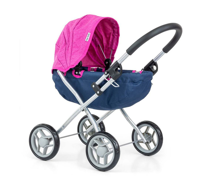Dětský kočárek pro panenky Milly Mally Dori Prestige Navy, Růžová