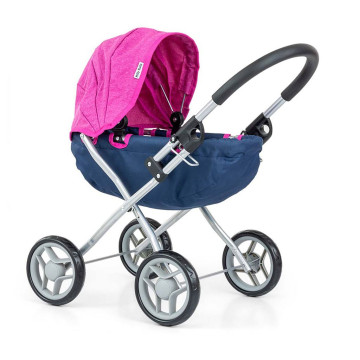 Dětský kočárek pro panenky Milly Mally Dori Prestige Navy, Růžová