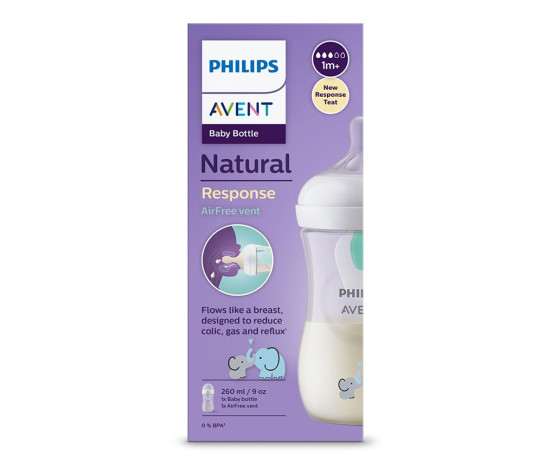 Láhev Avent Natural Response s ventilem Air Free 260 ml +1m slon