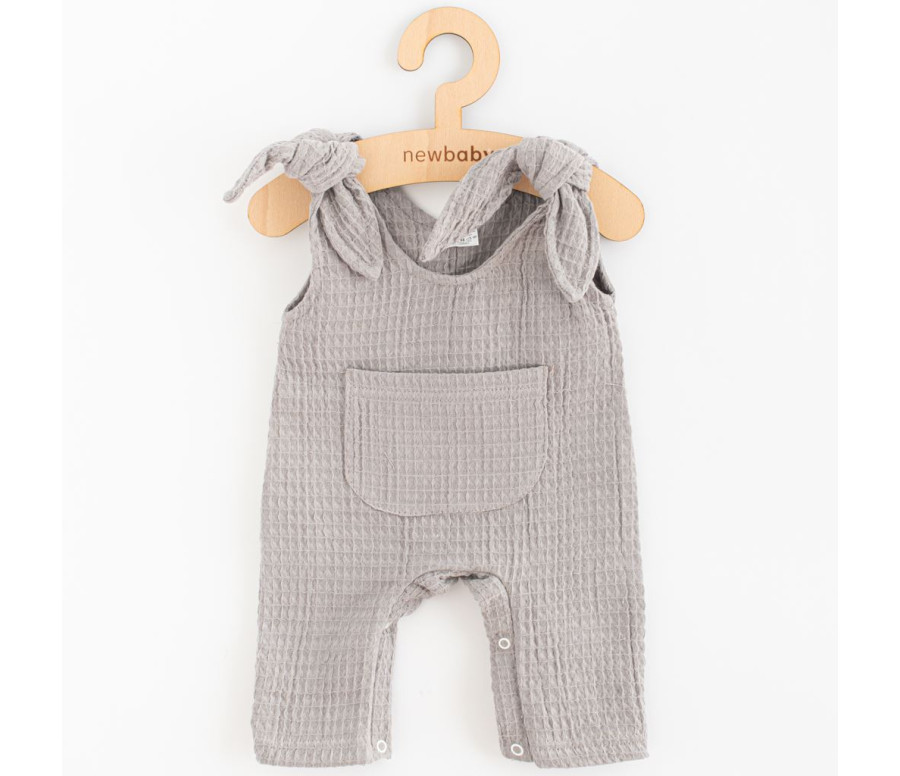 Kojenecké mušelínové lacláčky New Baby Comfort clothes šedá