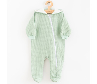 Kojenecký mušelínový overal s kapucí New Baby Comfort clothes šalvějová