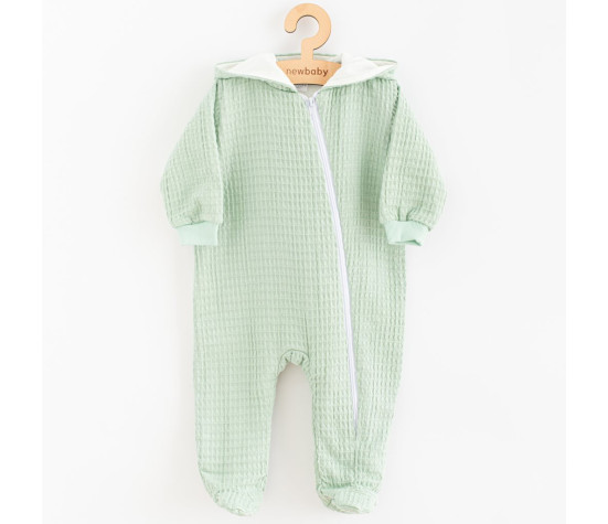 Kojenecký mušelínový overal s kapucí New Baby Comfort clothes šalvějová