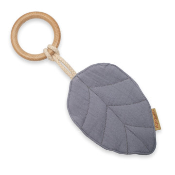 Kousátko s listy pro děti New Baby Leaf grey