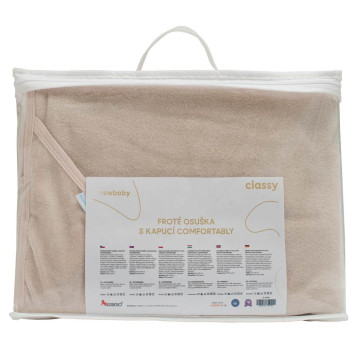 Dětská luxusní froté osuška s kapucí New Baby Comfortably 80x80 cm beige