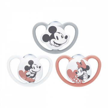 Šidítko Space NUK 6-18m Disney Mickey Mouse červená