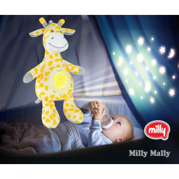 Plyšový usínáček žirafa s projektorem Milly Mally