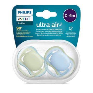 Šidítko Avent Ultra air Neutral 2ks 0- 6 m kluk