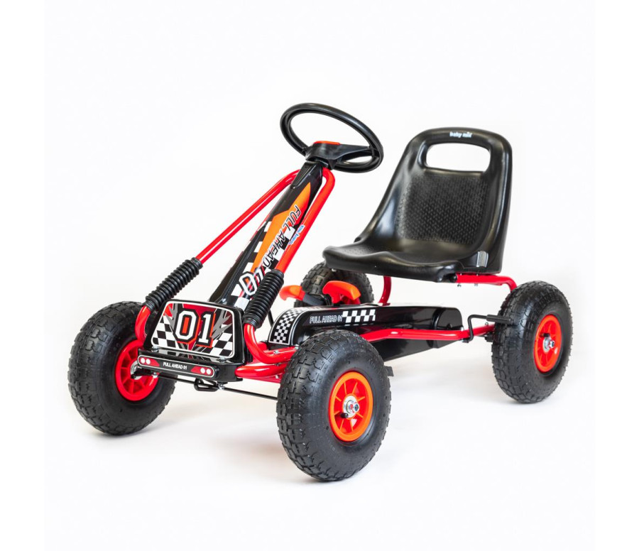 Dětská šlapací motokára Go-kart Baby Mix Razor červená, Červená
