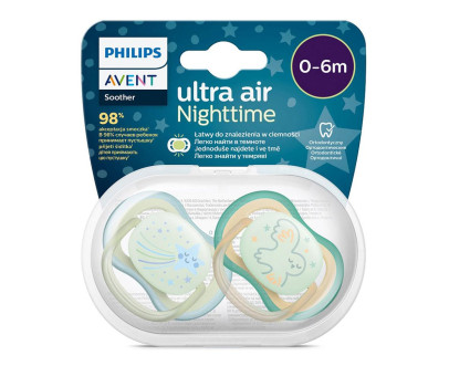 Šidítko Avent Ultra air Night 2ks 0-6 m kluk