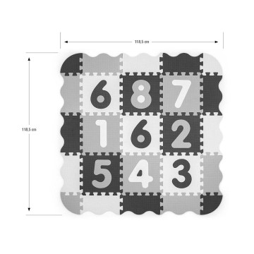 Pěnové puzzle podložka ohrádka Milly Mally Jolly 3x3 Digits Grey