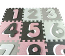 Pěnové puzzle podložka ohrádka Milly Mally Jolly 3x3 Digits Pink Grey