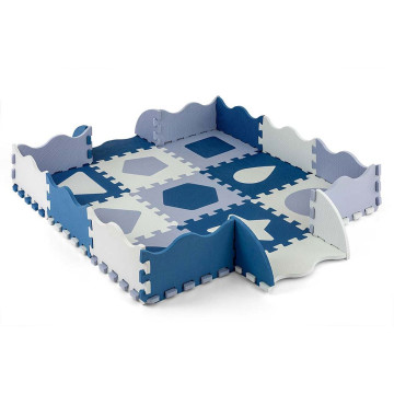 Pěnové puzzle podložka ohrádka Milly Mally Jolly 3x3 Shapes Blue