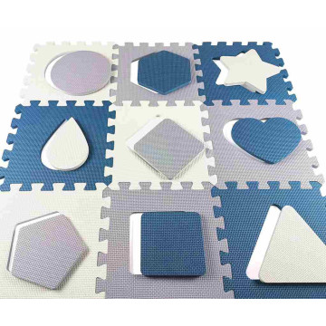 Pěnové puzzle podložka ohrádka Milly Mally Jolly 3x3 Shapes Blue