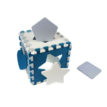 Pěnové puzzle podložka ohrádka Milly Mally Jolly 3x3 Shapes Blue