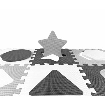 Pěnové puzzle podložka ohrádka Milly Mally Jolly 3x3 Shapes Grey