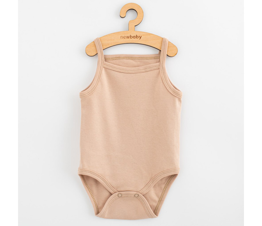 Kojenecké body bez rukávů New Baby Classic II světle béžové holka Kojenecké body bez rukávů New Baby Classic II světle béžové holka
