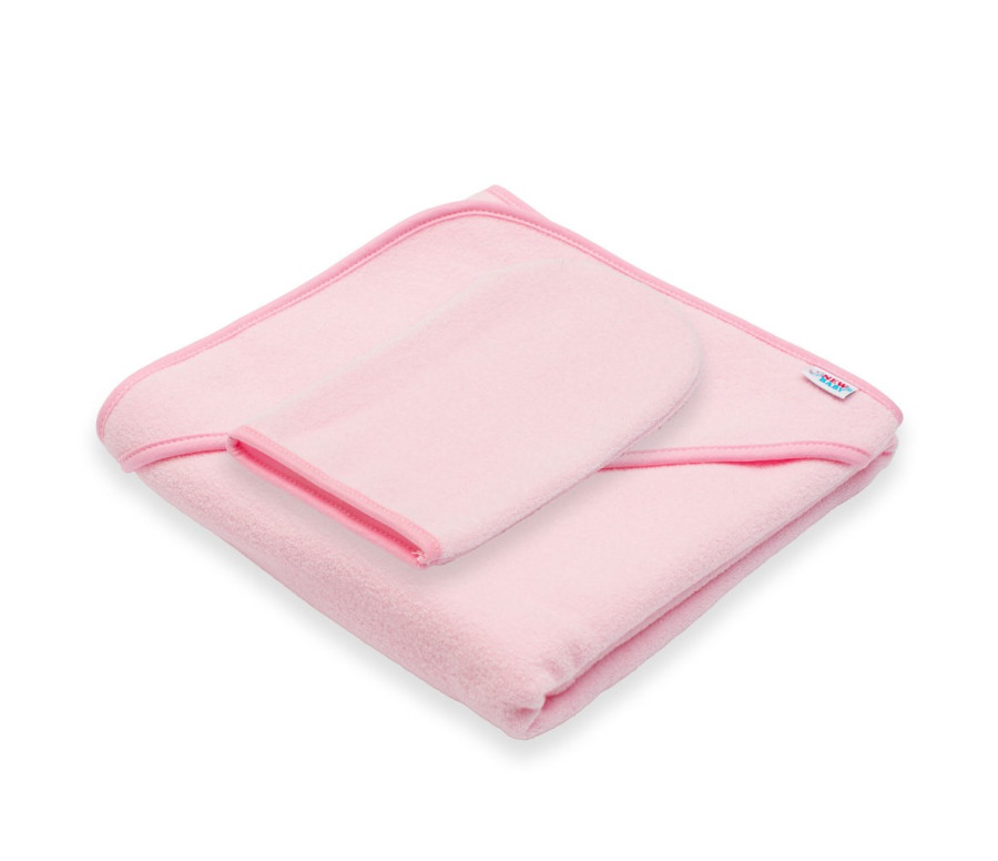 Dětská froté osuška s kapucí New Baby BASIC 80x80 ružová Dětská froté osuška s kapucí New Baby BASIC 80x80 ružová