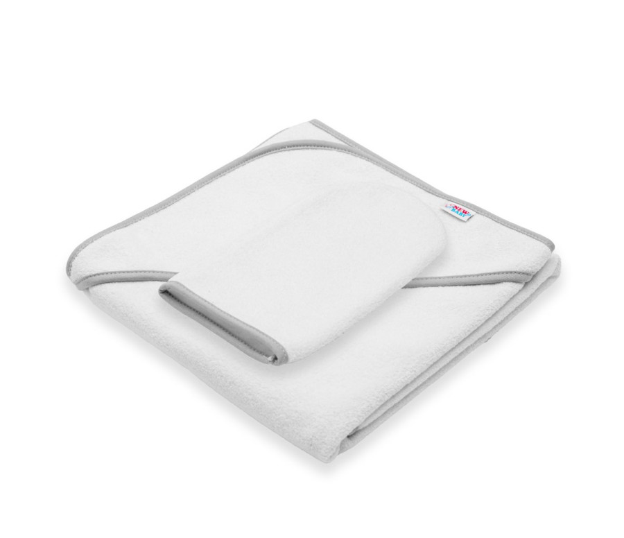 Dětská froté osuška s kapucí New Baby BASIC 80x80 bílo-modrá, Modrá Dětská froté osuška s kapucí New Baby BASIC 80x80 bílo-modrá, Modrá