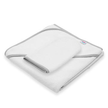 Dětská froté osuška s kapucí New Baby BASIC 80x80 bílo-modrá, Modrá