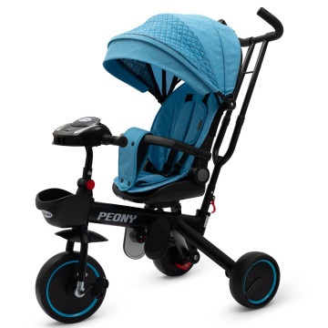 Dětská tříkolka Baby Mix Peony EVA modrá, Modrá