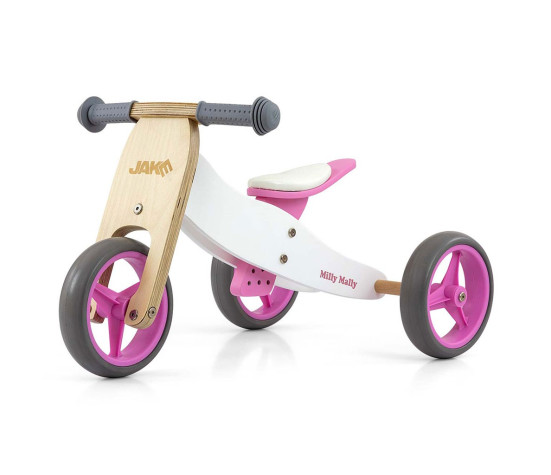 Dětské multifunkční odrážedlo kolo 2v1 Milly Mally JAKE Classic Pink