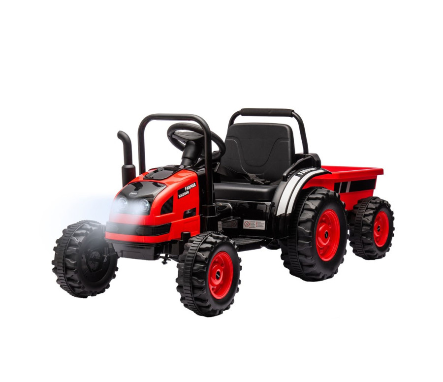 Elektrický traktor s vlečkou Milly Mally Farmer červený, Červená