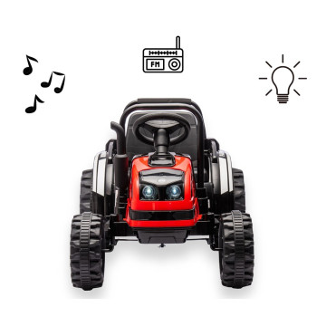 Elektrický traktor s vlečkou Milly Mally Farmer červený, Červená