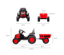 Elektrický traktor s vlečkou Milly Mally Farmer červený, Červená