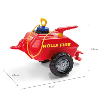 Cisterna s pumpou a stříkačkou Milly Mally Rolly Toys Vacumax Fire červená, Červená