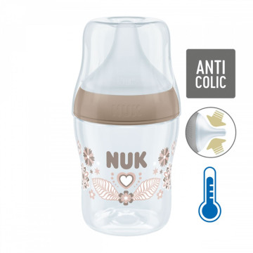 Kojenecká láhev NUK Perfect Match Temperature Control 150 ml hnědá