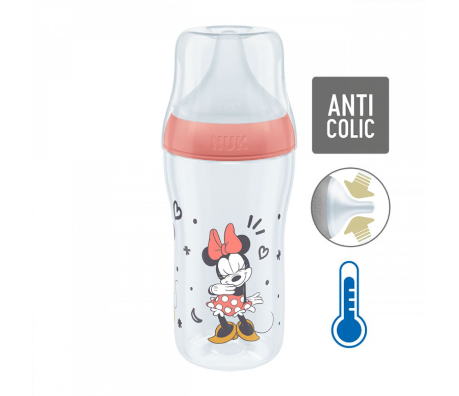 Kojenecká láhev NUK Perfect Match MICKEY Temperature Control 260 ml red