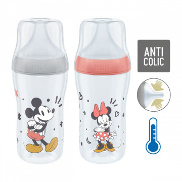 Kojenecká láhev NUK Perfect Match MICKEY Temperature Control 260 ml grey