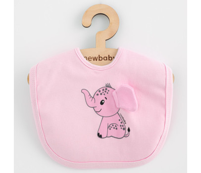 Dětský bavlněný bryndák New Baby Happy Elephant pink