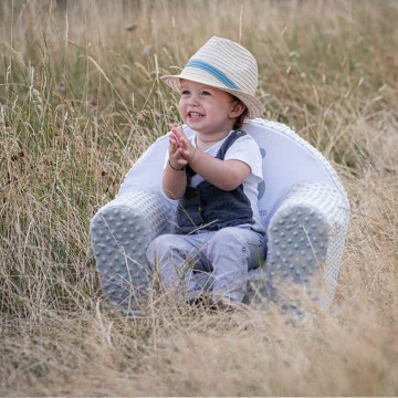 Dětské křeslo z Minky New Baby Liška šedé, Šedá