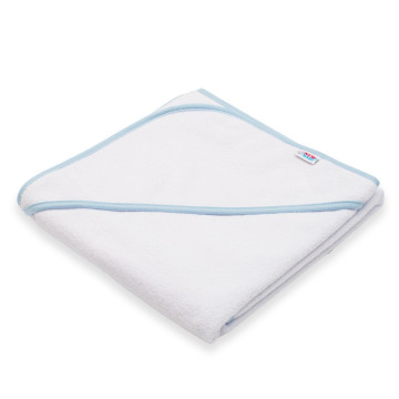 Dětská froté osuška s kapucí New Baby BASIC 80x80 bílo-modrá, Modrá