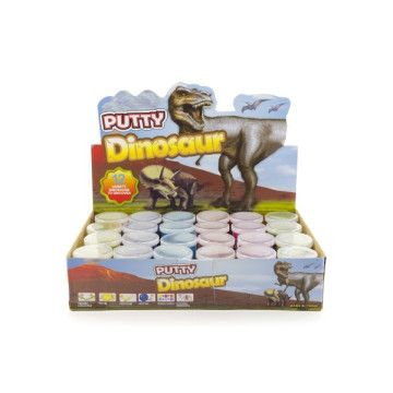 Sliz - hmota 80g dinosaurus 6cm 6 barev 24ks v boxu