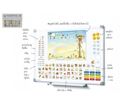 Kalendář magnetický - Školka 114ks magnetek v kartonu 45x32x1cm