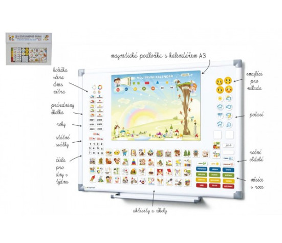 Kalendář magnetický - Školka 114ks magnetek v kartonu 45x32x1cm