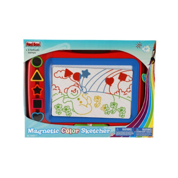 Magnetická tabulka barevná + razítka 5ks plast 43x30cm v krabici