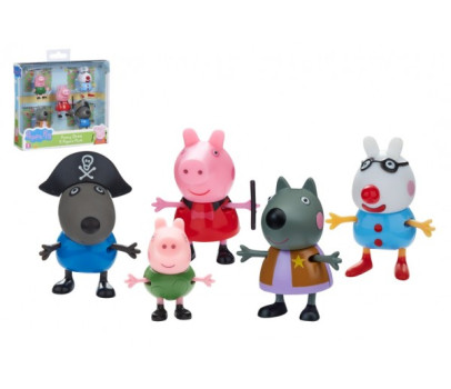 Prasátko Peppa/Peppa Pig plast set 5 figurek v maškarních šatech v krabičce 16x15x4,5cm