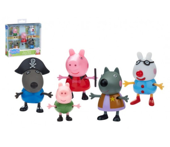 Prasátko Peppa/Peppa Pig plast set 5 figurek v maškarních šatech v krabičce 16x15x4,5cm