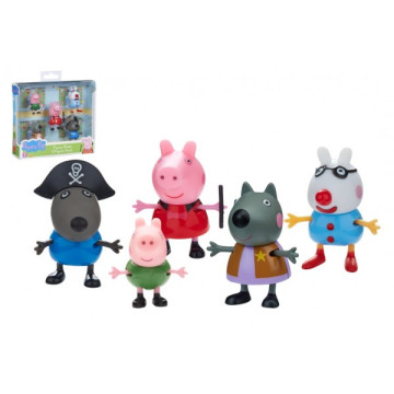 Prasátko Peppa/Peppa Pig plast set 5 figurek v maškarních šatech v krabičce 16x15x4,5cm