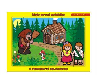 Puzzle deskové O Perníkové Chaloupce 26x17cm 24 dílků Moje první pohádky