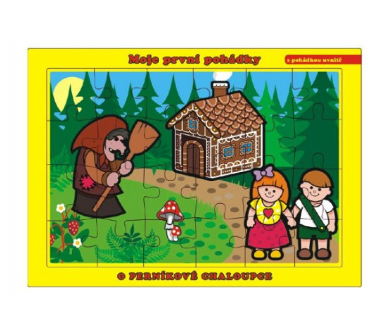 Puzzle deskové O Perníkové Chaloupce 26x17cm 24 dílků Moje první pohádky