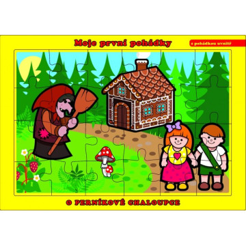 Puzzle deskové O Perníkové Chaloupce 26x17cm 24 dílků Moje první pohádky