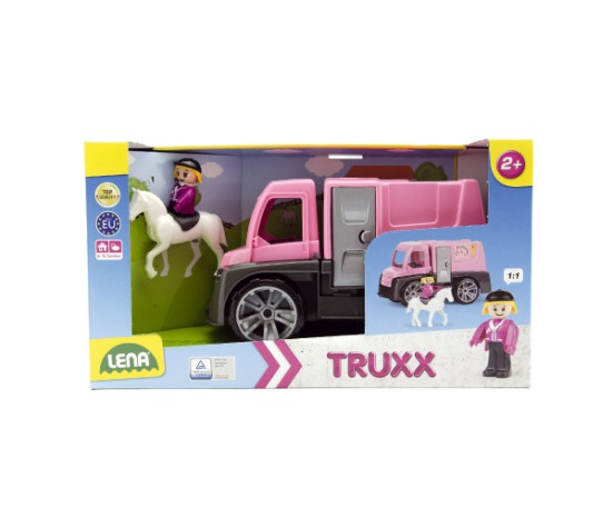 Auto Truxx přeprava koní s figurkami plast 26cm v krabici 39x22x16cm 24m+