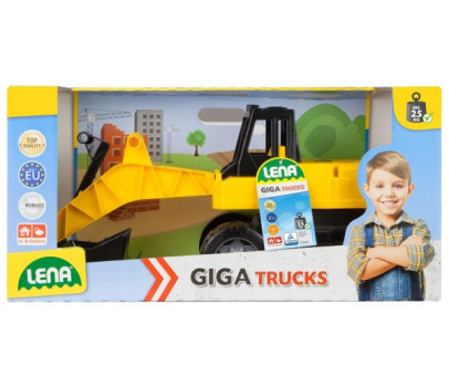 Bagr žlutočerný Giga Trucks plast 70cm v krabici 70x35x29cm