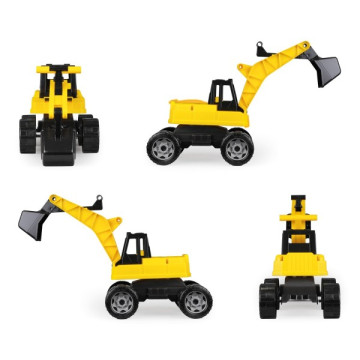 Bagr žlutočerný Giga Trucks plast 70cm v krabici 70x35x29cm